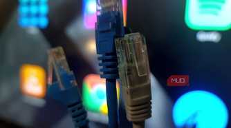 Three ethernet cables, 2 cat5e, 1 cat6a selected for speed testing