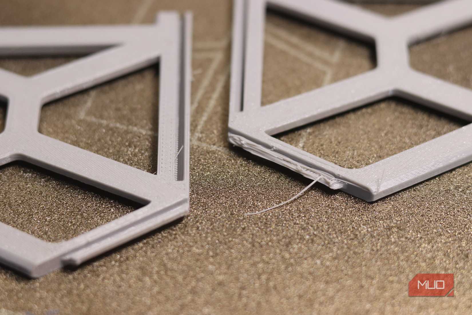 3D printed part with faulty sides.