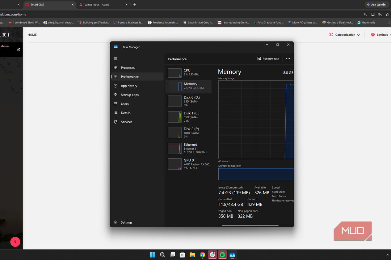 8gb RAM Usage