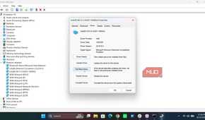 A driver properties window in Windows