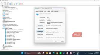 A driver properties window in Windows