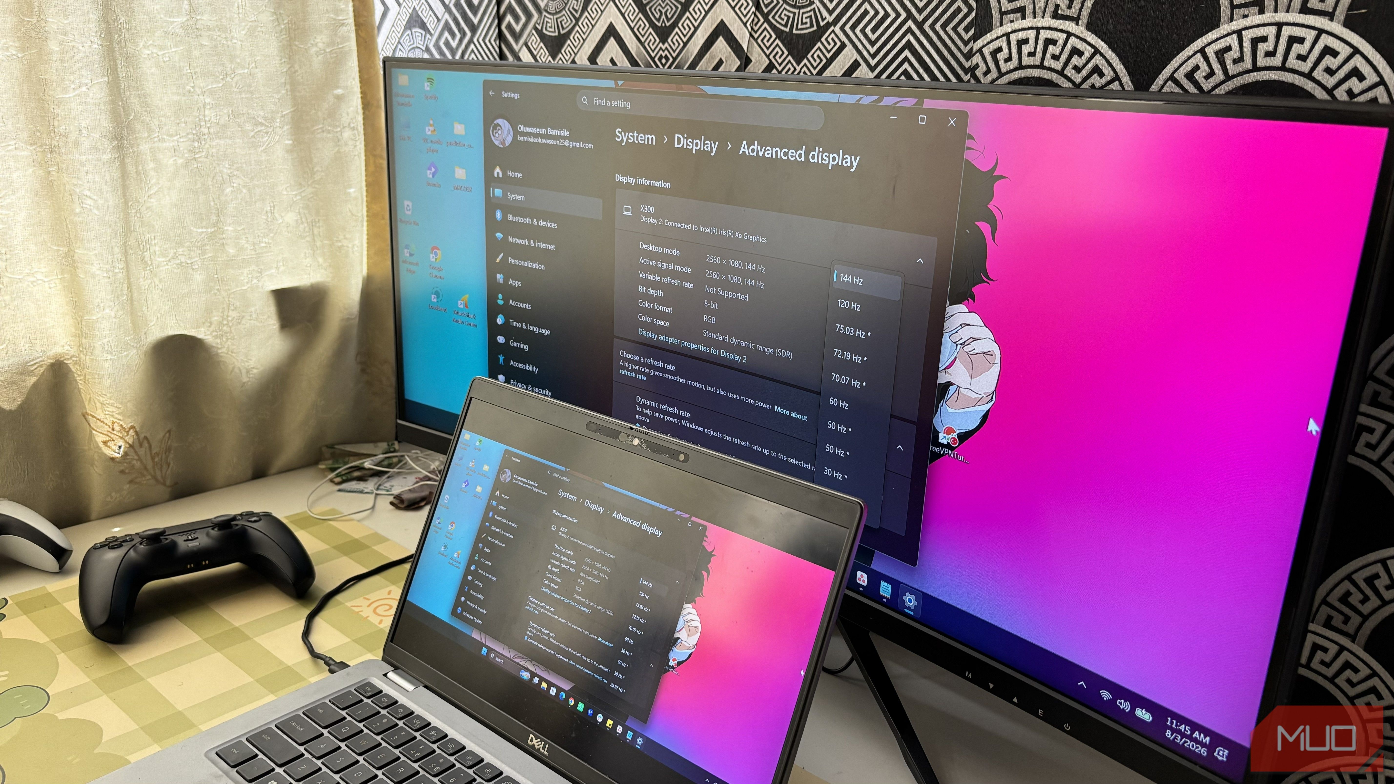 Your "144Hz" monitor probably isn't running at 144Hz, and Windows won't tell you