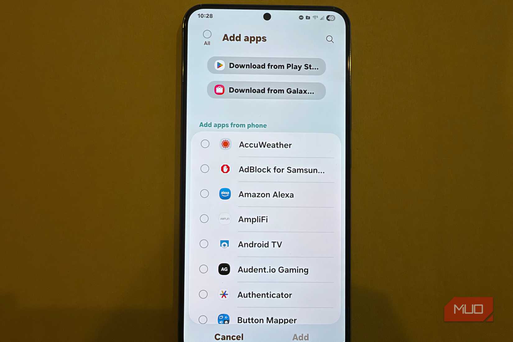 adding apps to secure folder