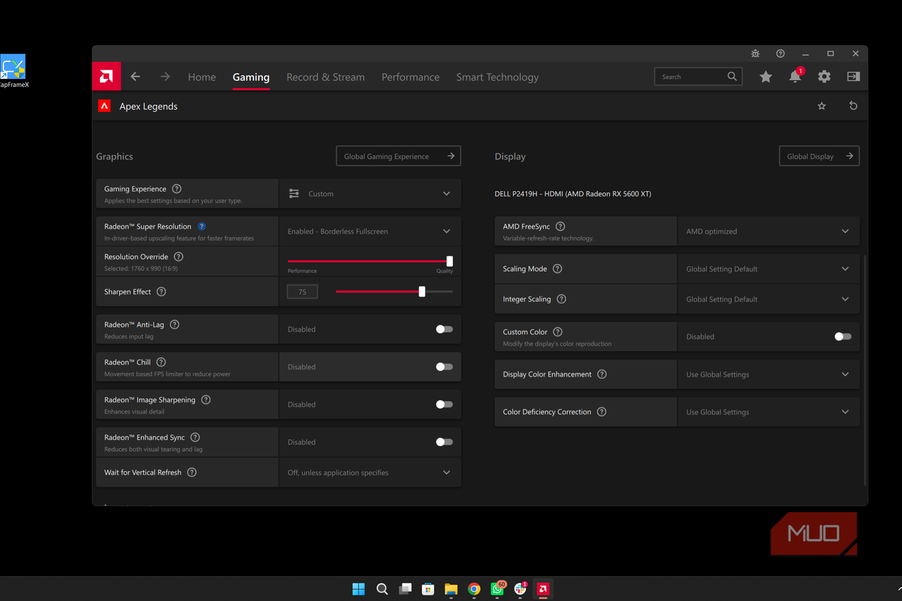 Radeon Boost enable