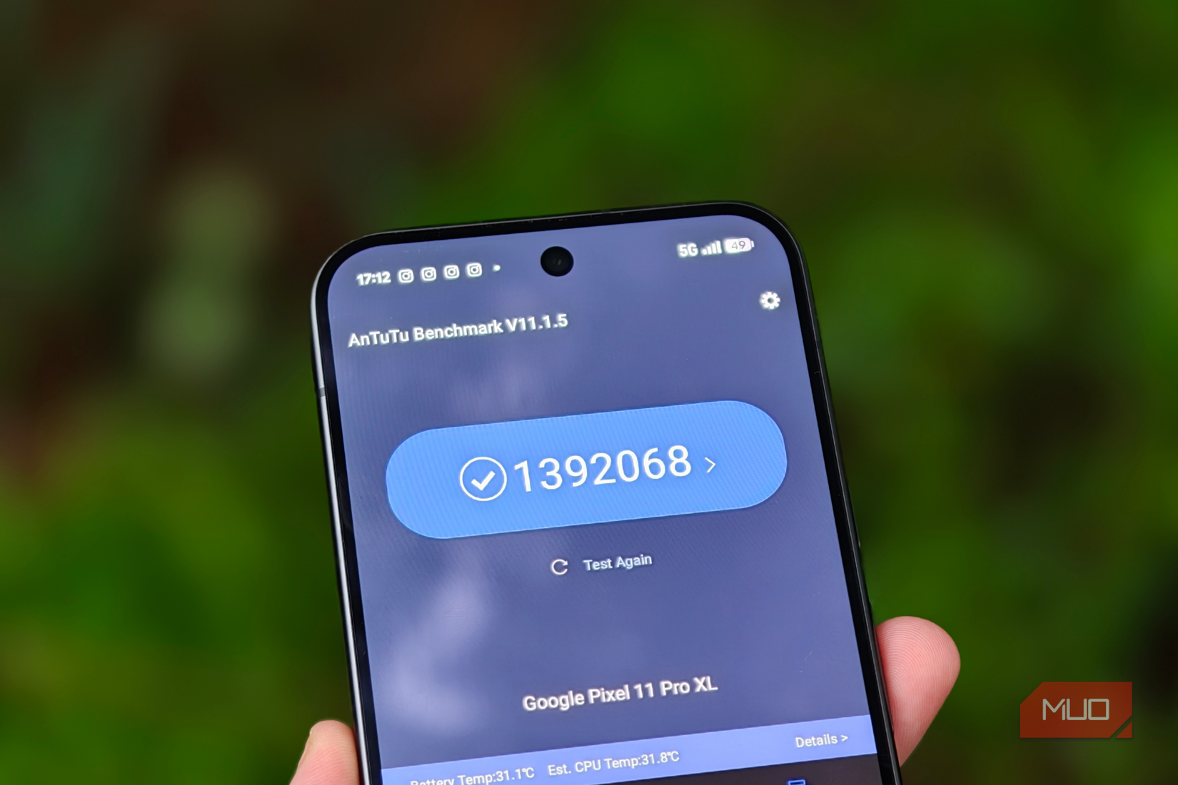 AnTuTu benchmark score on the Google Pixel 11 Pro XL