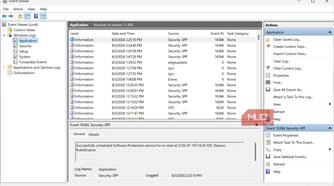 Application logs on Event Viewer