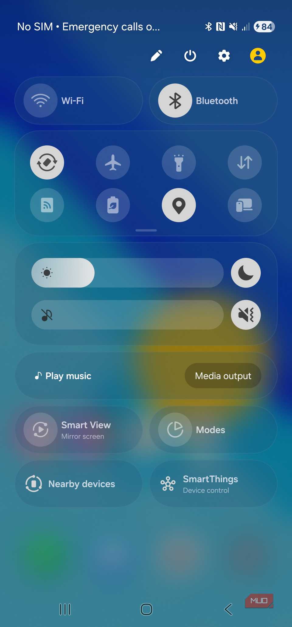ArtisanROM Android 16 and One UI 8 pulldown menu on Note 20