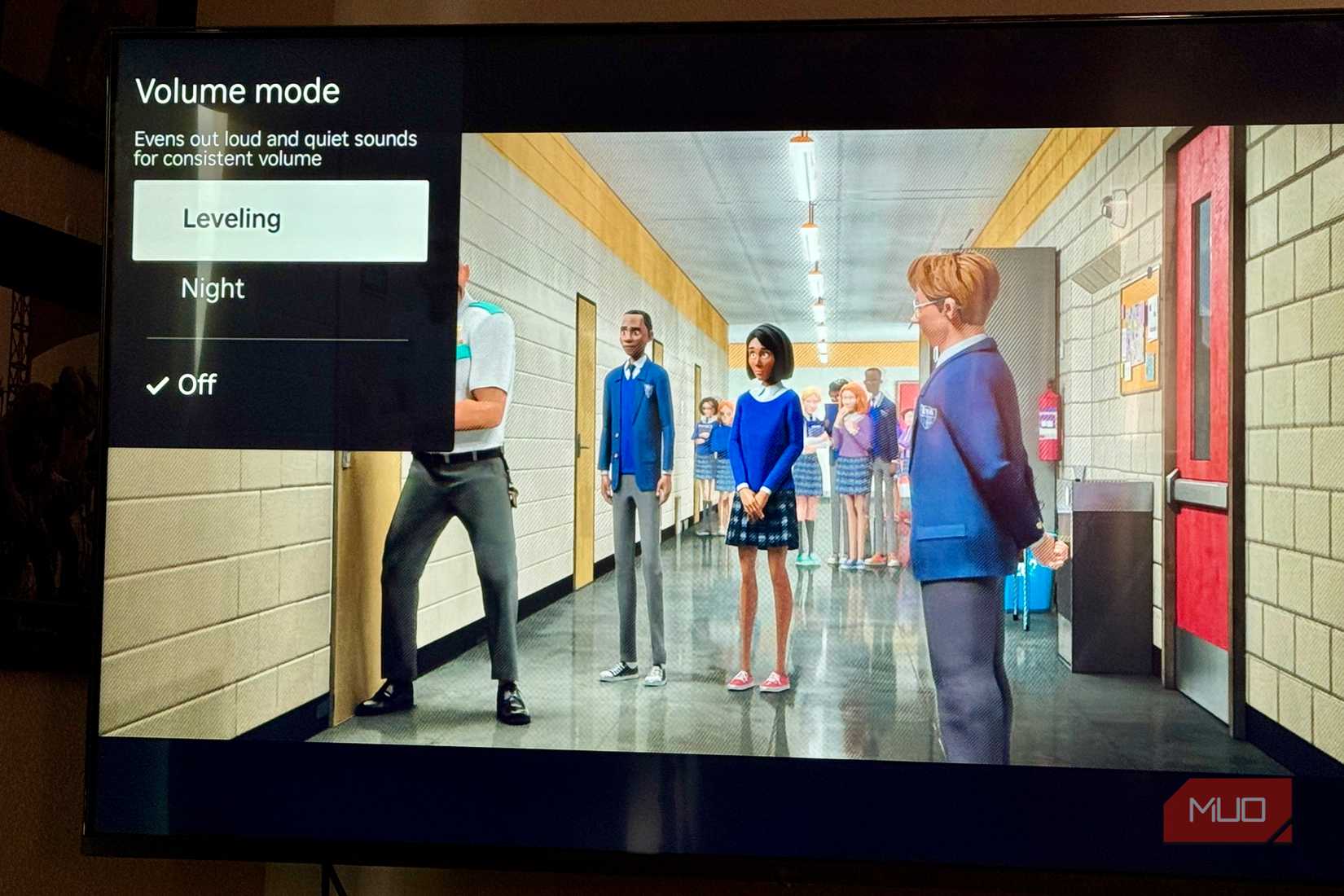 Roku audio settings on TV screen