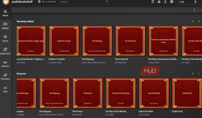 The home page on Audiobookshelf.