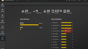 Statistics shown on Audiobookshelf.