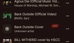 Auxio music player songs list interface