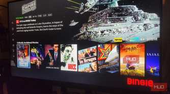 The Bingie Kodi skin home page.