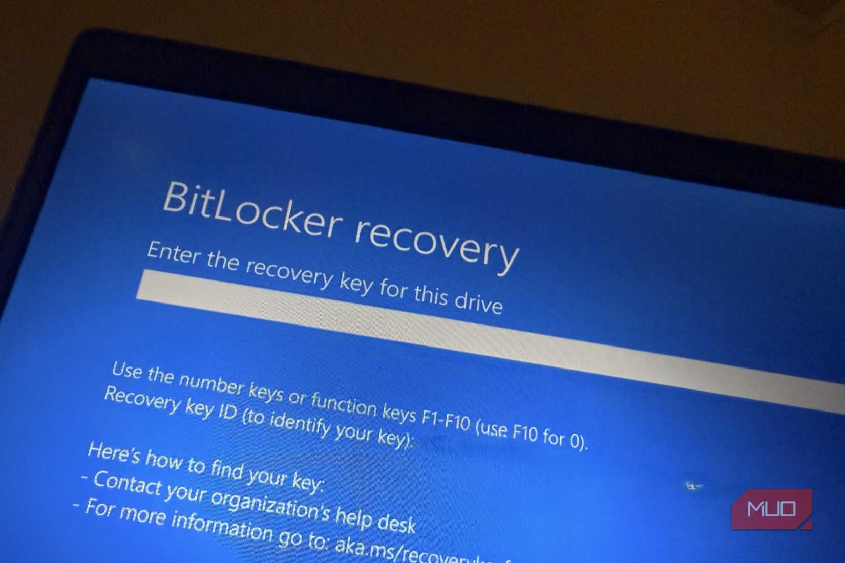 BitLocker recovery screen