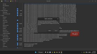 BleachBit showing a delete confirmation box to warn you before proceeding with the cleanup.