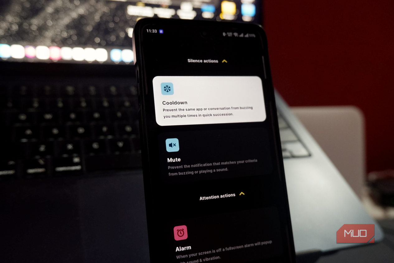 buzzkill app showing the cooldown action selected