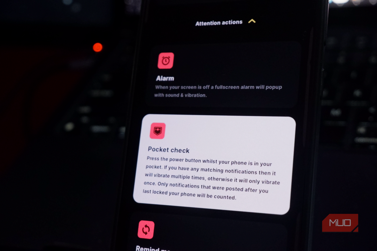 the BuzzKill app showing the Pocket Check function