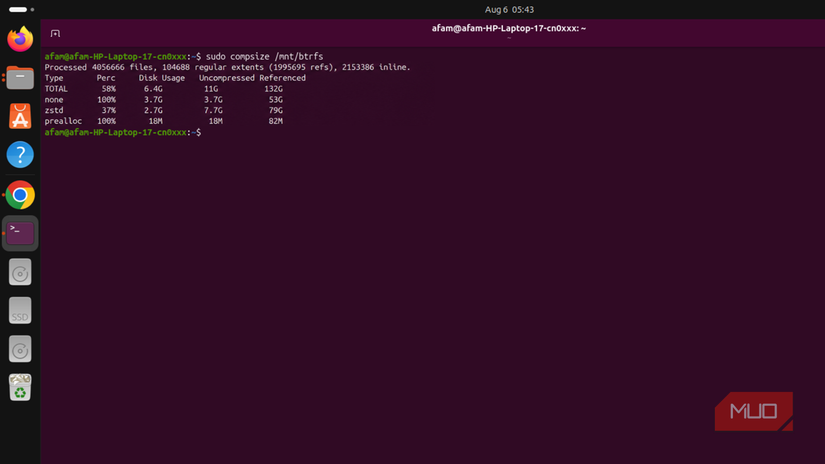 CachyOS current compression status