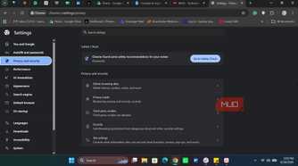 Chrome Privacy and security setting
