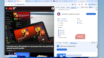 Chrome showing lighthouse extension