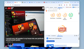 Chrome showing lighthouse test results