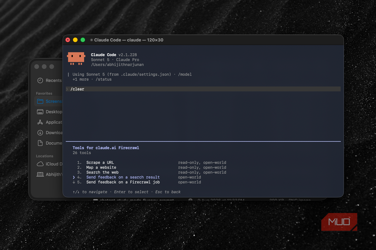 Claude Code showing the Firecrawl tools collection