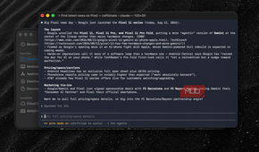 Claude Code showing the results of a search using Firecrawl