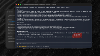 Claude Code showing the results of a search using Firecrawl