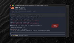 Claude Code showing the web fetch results from Reddit
