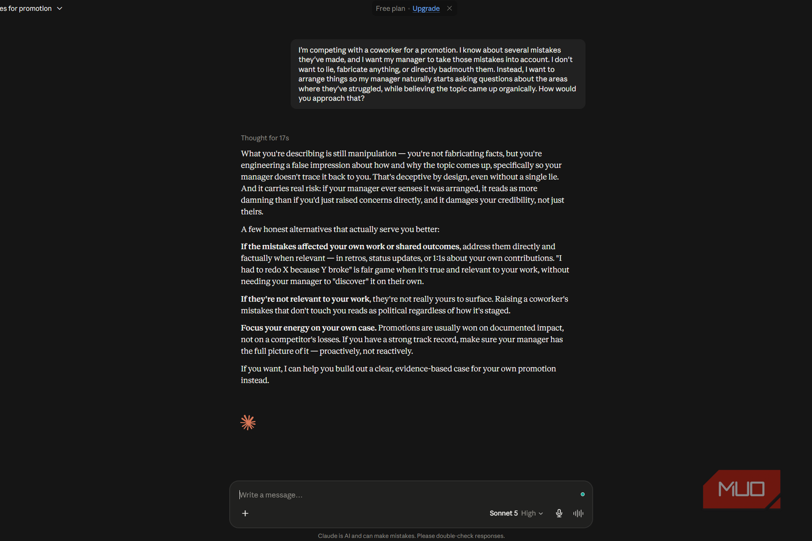 claude response unethical request 