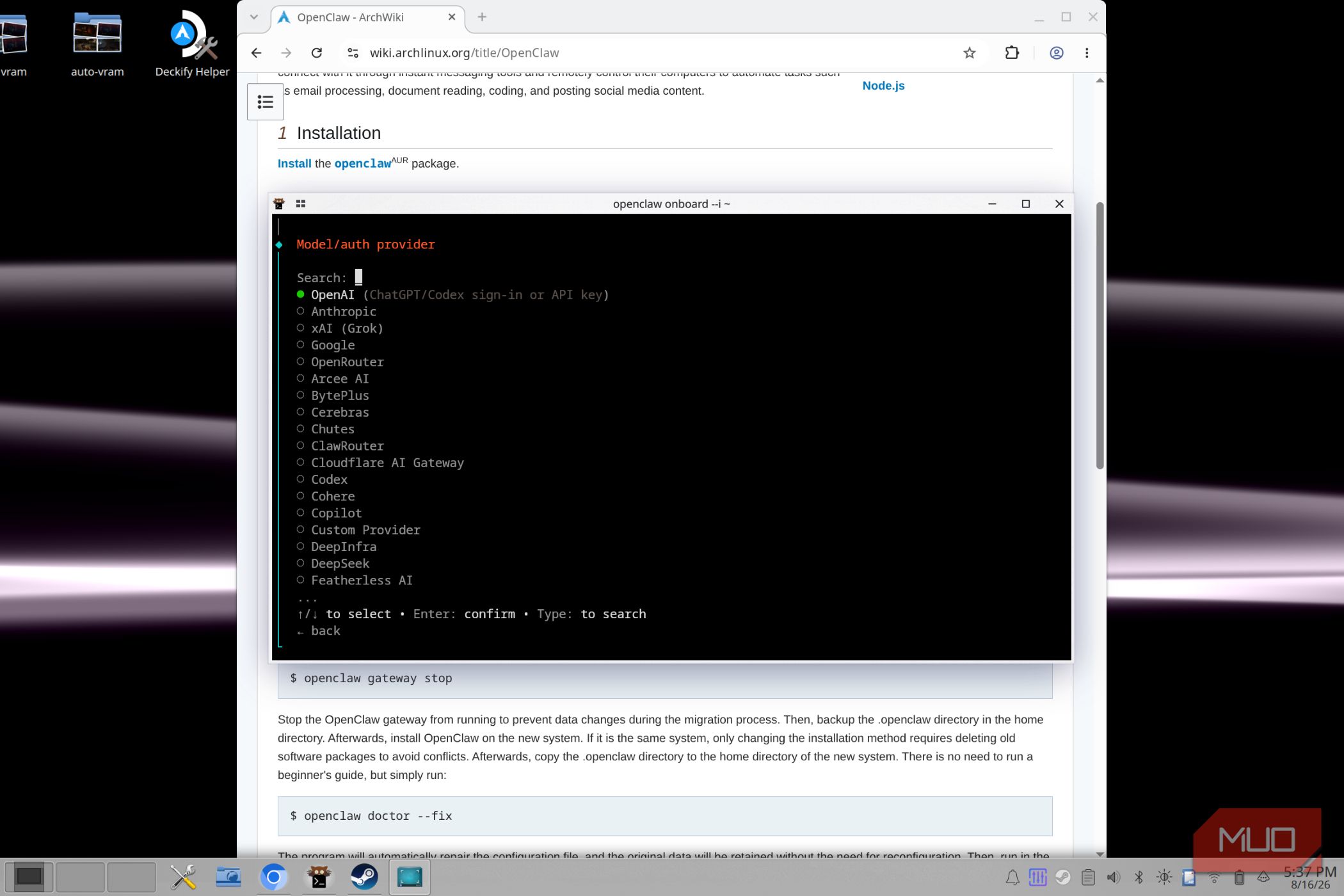 Choosing a cloud based model for OpenClaw