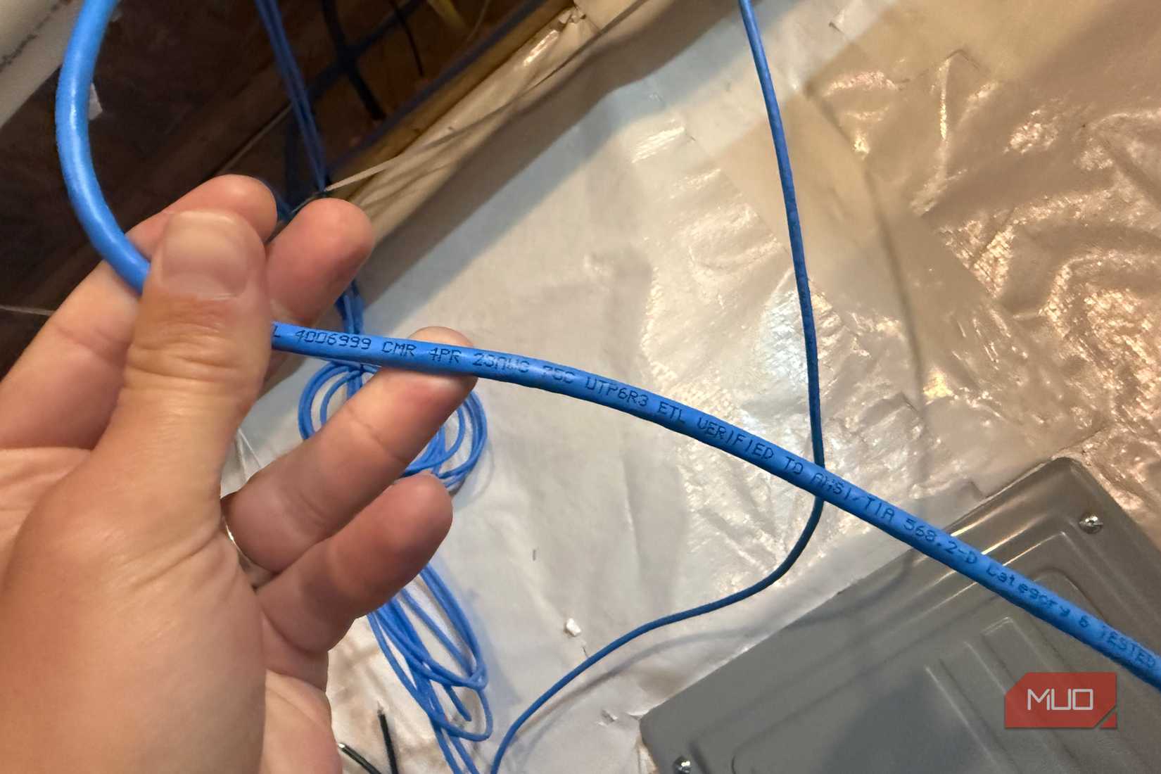 CMR rating on blue ethernet cable