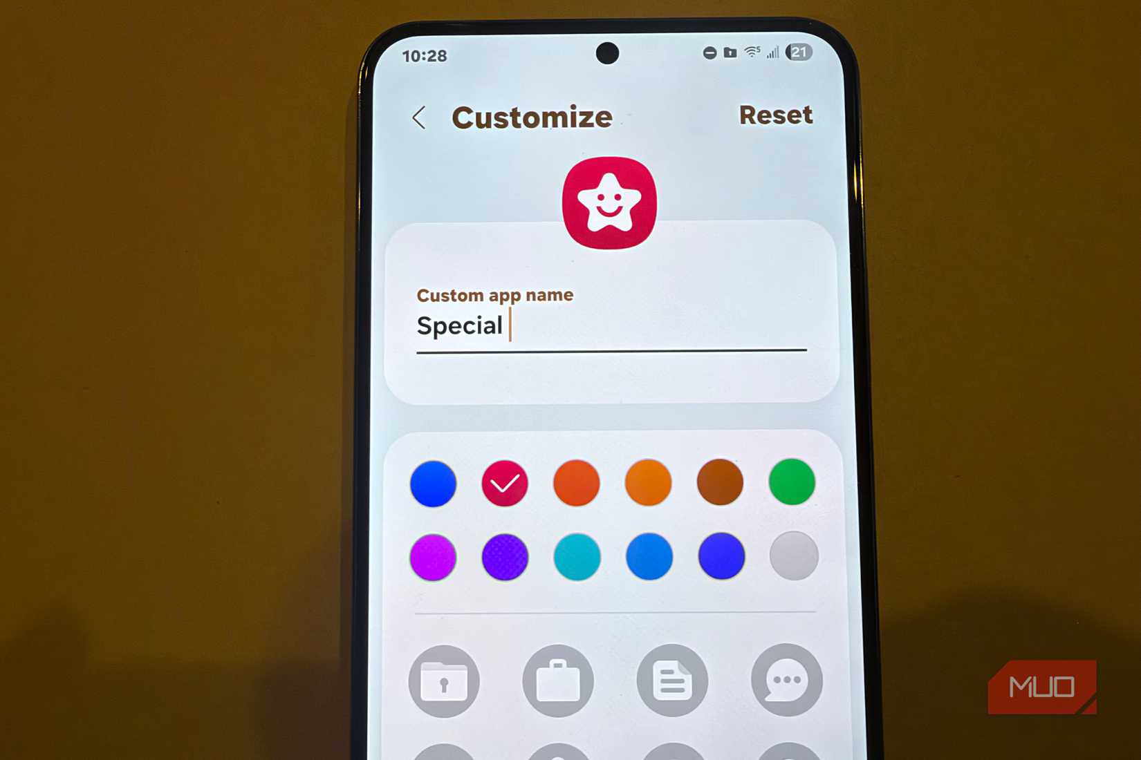 choosing color for custom secure folder icon
