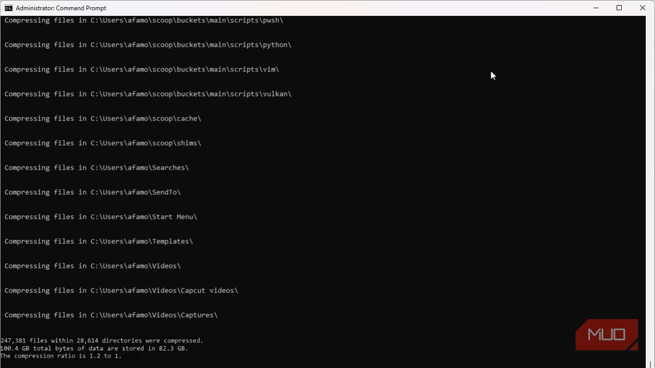 Compressed data report on CMD
