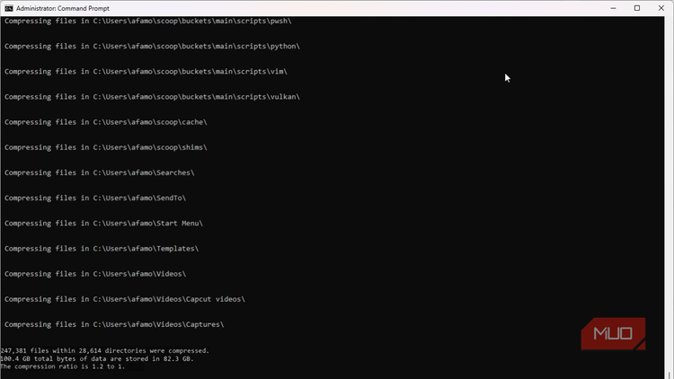 Compressed data report on CMD