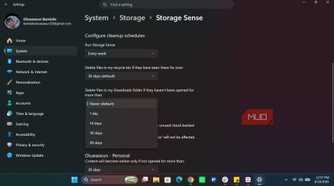 Configuring Storage Sense in Windows