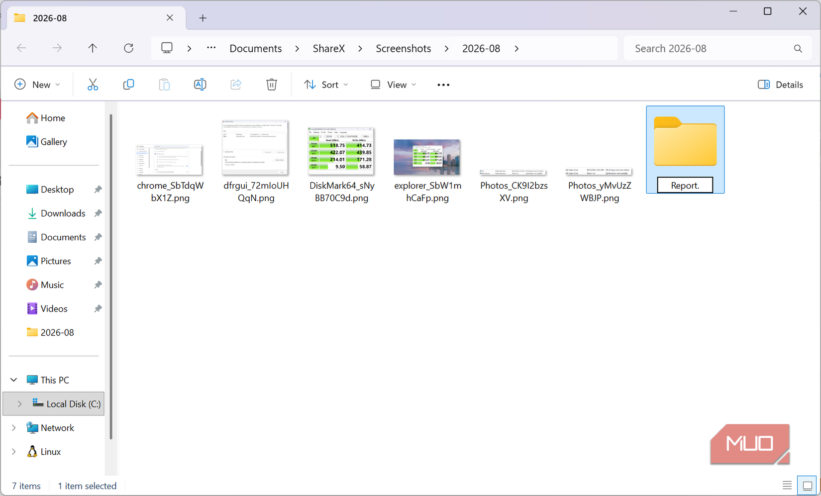 Creating report folder in File explorer