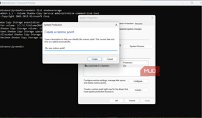 Creating restore points on Windows