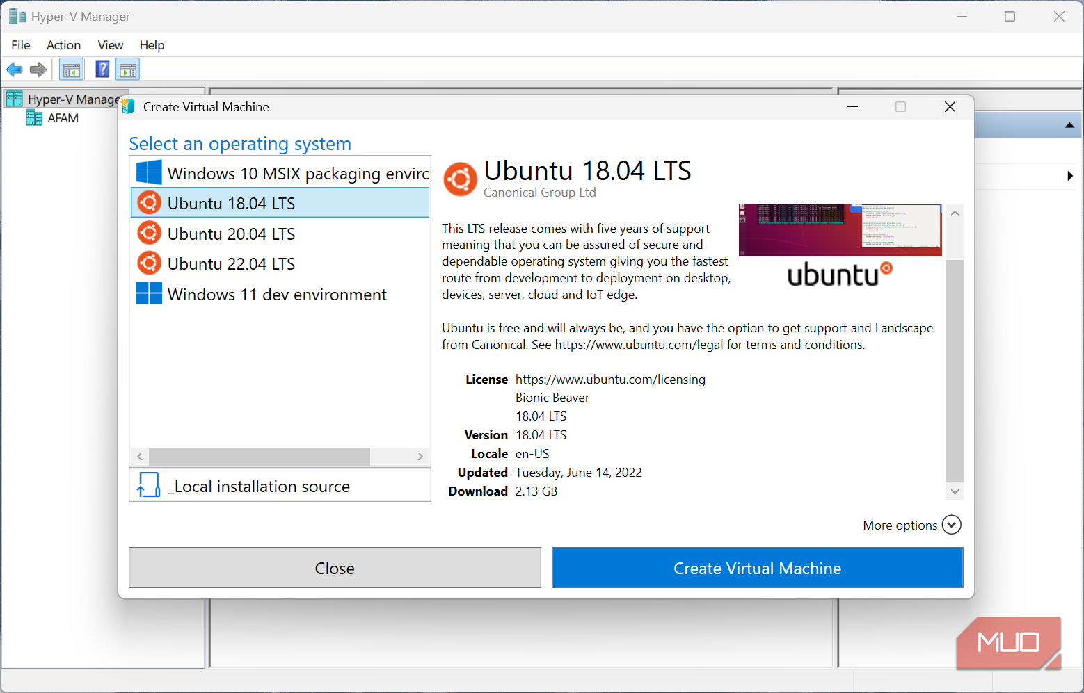 Creating Ubuntu VM