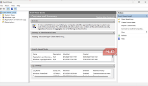 Default event viewer view