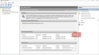 Default event viewer view