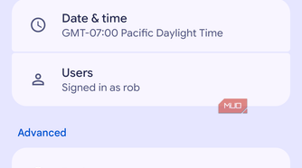 Developer options button in Settings