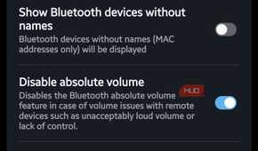 Disable absolute volume option turned on inside Developer Options