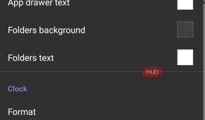Discreet Launcher Appearance settings menu with color options