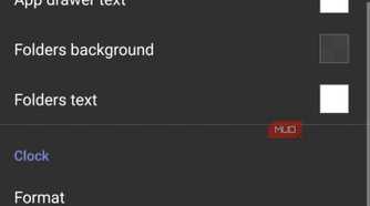 Discreet Launcher Appearance settings menu with color options