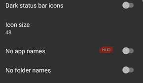 Discreet Launcher appearance settings menu