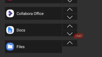 Discreet Launcher settings screen showing reorder favorites list