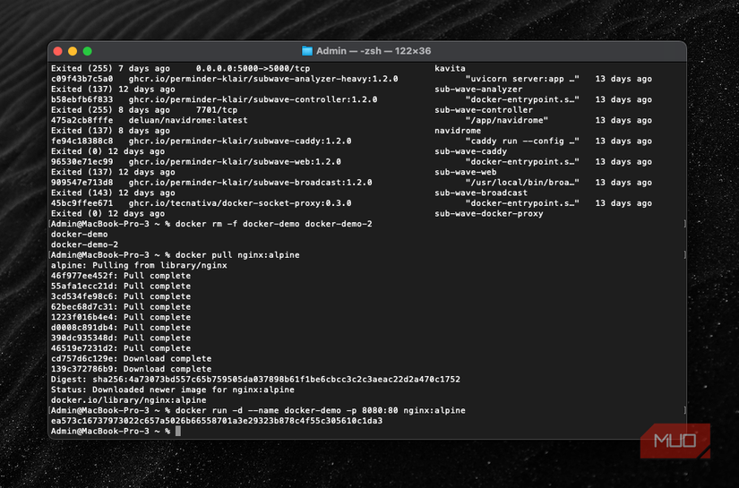 Docker run creates a container from docker image.