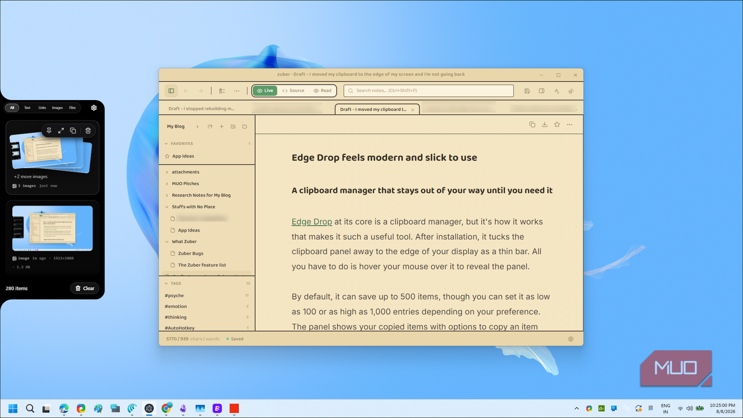 Edge Drop Clipboard Manager Interface With Demo Documentation-1