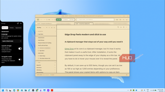 Edge Drop Clipboard Manager Interface With Settings Panel And Documentation-1