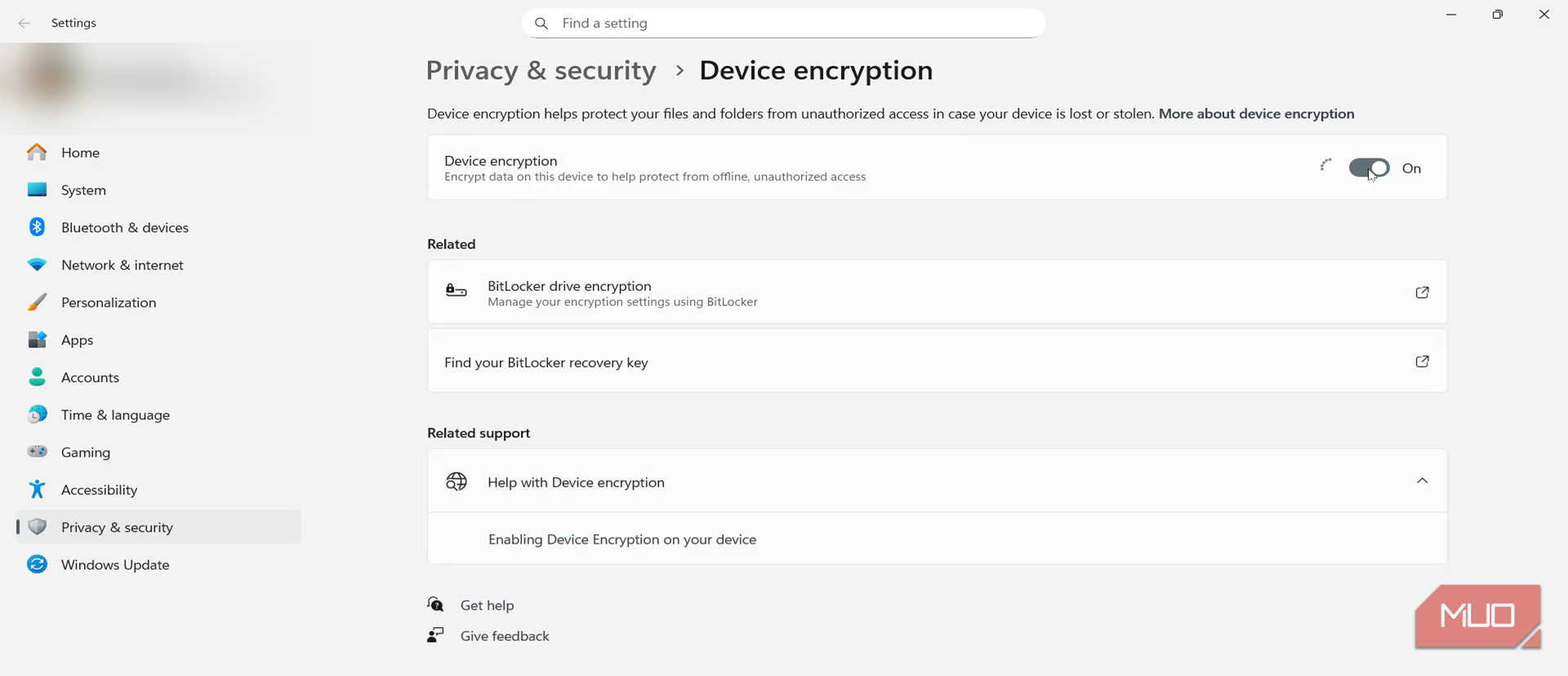Enabling device encryption